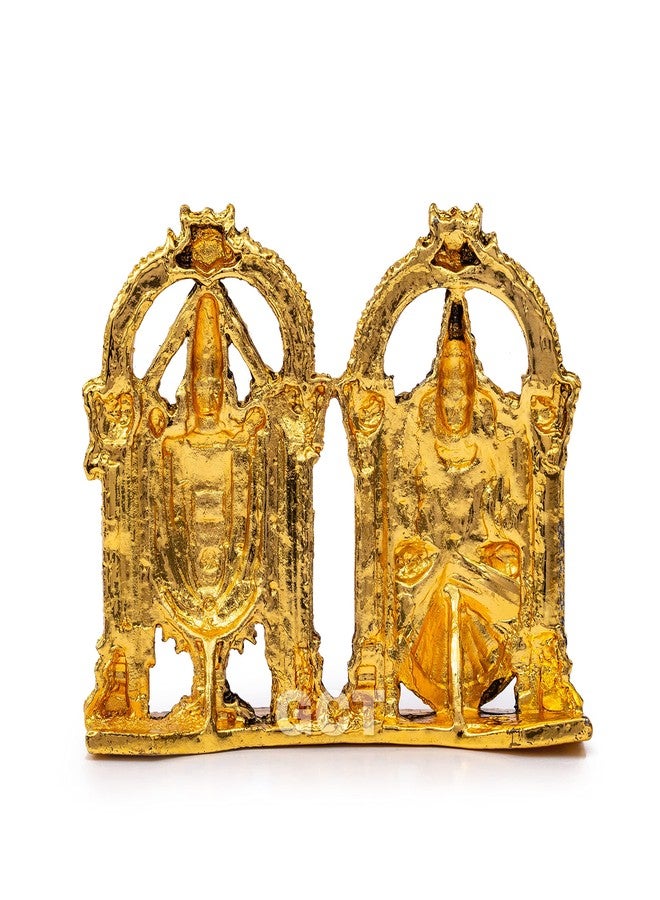 GCT Padmavathi Tirupati Balaji Idol Lord Venkateswara Idol (B-183) Antique Gold Metal Statue for Home Décor Car Dashboard Mandir Pooja Murti Temple Puja Office Table Showpiece - Image 5